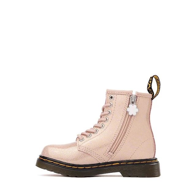Martens 1460 8-Eye Glitter Boot Toddler Powder Pink at