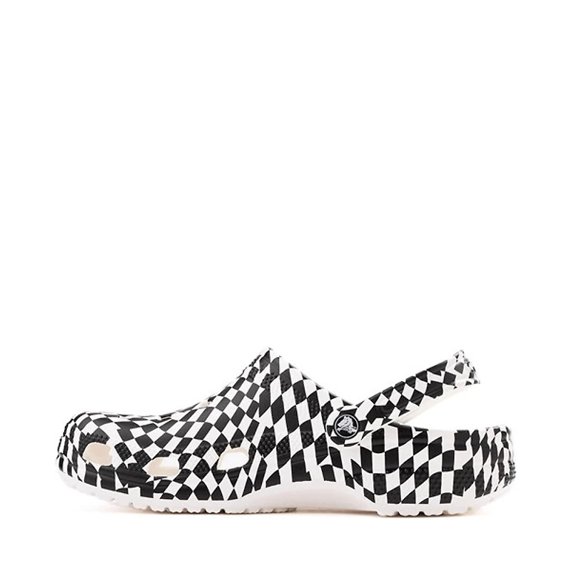 Crocs Classic Warped Checker Clog - White / Black