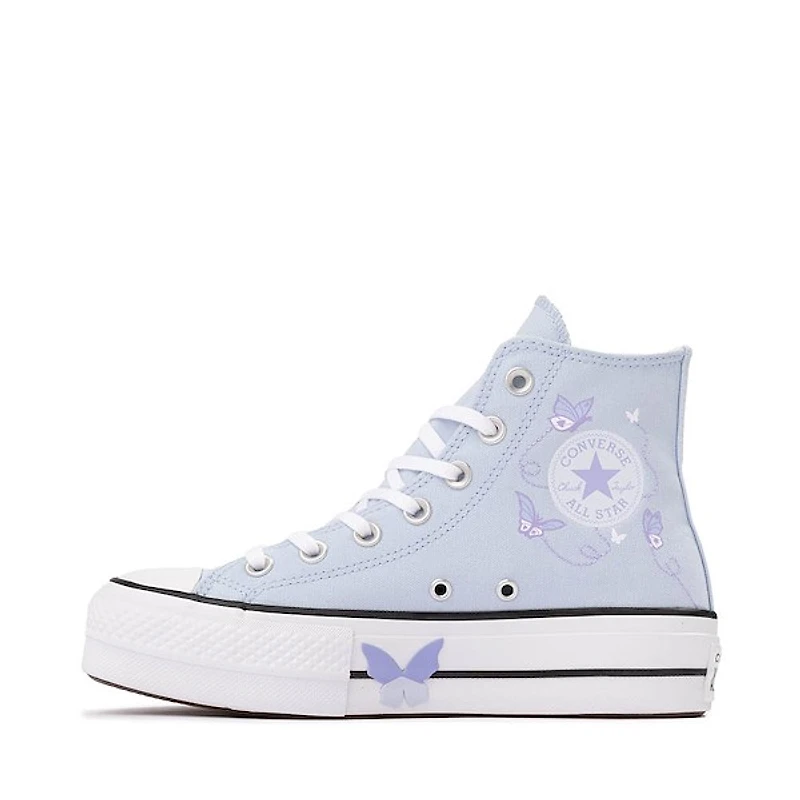 Womens Converse Chuck Taylor All Star Lift Butterflies High-Top Sneaker - Blue Supermoon