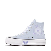 Womens Converse Chuck Taylor All Star Lift Butterflies High-Top Sneaker - Blue Supermoon
