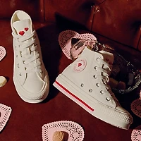 Converse Chuck Taylor All Star Lift Love Me Lots High-Top Sneaker - Big Kid White