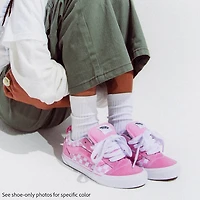Vans Knu Skool Checkerboard Skate Shoe - Little Kid Pink / White