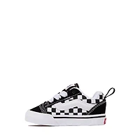 Vans Knu Skool Checkerboard Skate Shoe - Baby / Toddler Black White