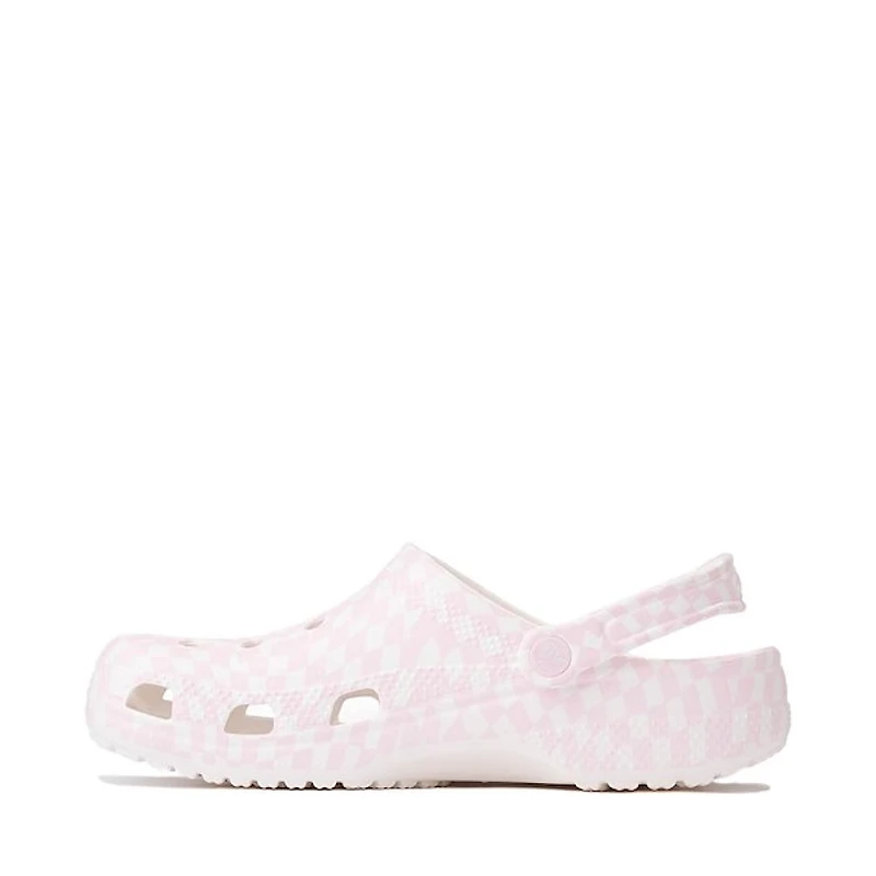 Crocs Classic Warped Checker Clog - White / Pink
