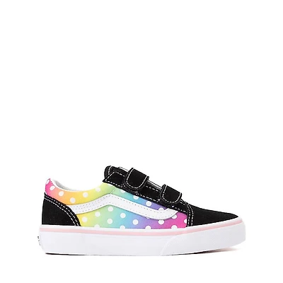 Vans Old Skool V Polka Dots Skate Shoe - Little Kid Black / Rainbow