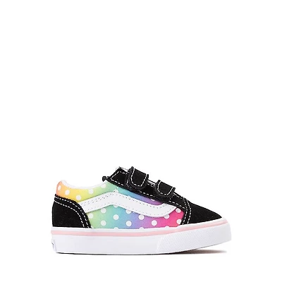 Vans Old Skool V Polka Dots Skate Shoe - Baby / Toddler Black Rainbow