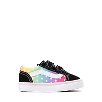 Vans Old Skool V Polka Dots Skate Shoe - Baby / Toddler Black Rainbow