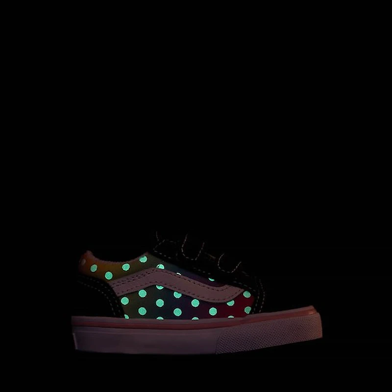 Vans Old Skool V Polka Dots Skate Shoe - Baby / Toddler Black Rainbow
