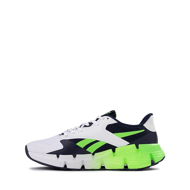 Reebok Zig Dynamica Athletic Shoe - Big Kid White / Vectornavy Solarlime