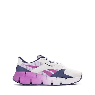 Reebok Zig Dynamica Athletic Shoe - Big Kid - Barely Grey / Digital Gleam / Twilight Purple
