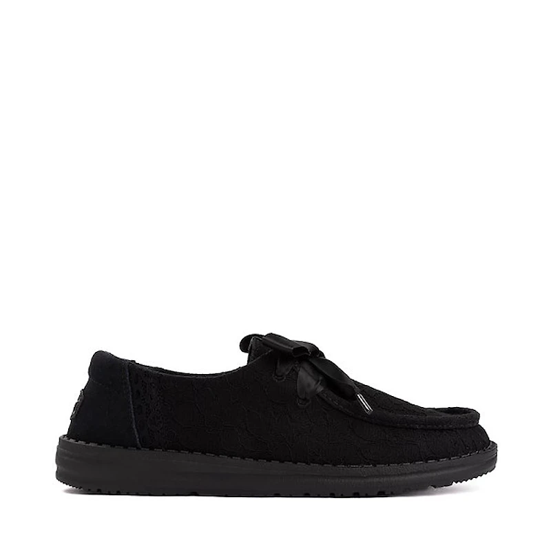 Womens HEYDUDE Wendy Lace Slip-On Casual Shoe - Black