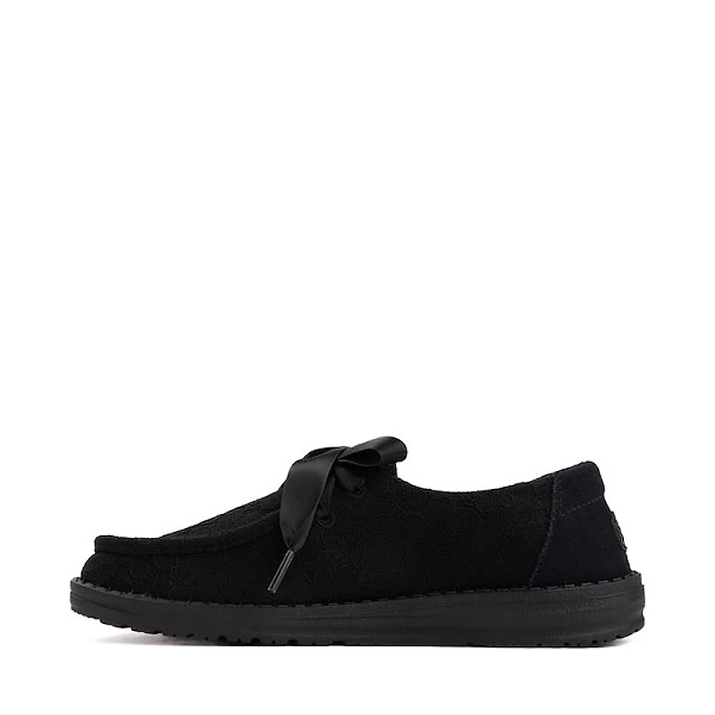 Womens HEYDUDE Wendy Lace Slip-On Casual Shoe - Black