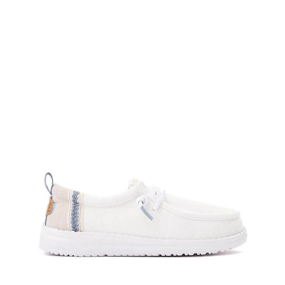 HEYDUDE Wally Summer Linen Casual Shoe - Little Kid / Big White Stone Grey