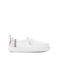 HEYDUDE Wally Summer Linen Casual Shoe - Little Kid / Big White Stone Grey