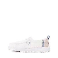 HEYDUDE Wally Summer Linen Casual Shoe - Little Kid / Big White Stone Grey
