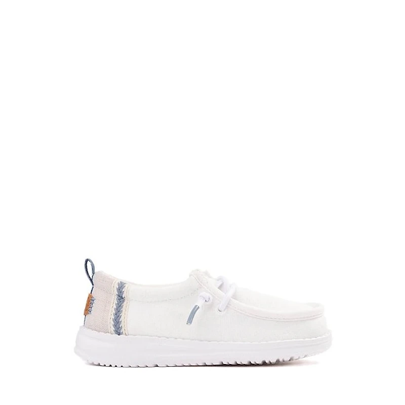 HEYDUDE Wally Summer Linen Casual Shoe - Baby / Toddler White Stone Grey