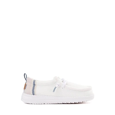 HEYDUDE Wally Summer Linen Casual Shoe - Baby / Toddler White Stone Grey