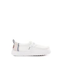 HEYDUDE Wally Summer Linen Casual Shoe - Baby / Toddler White Stone Grey