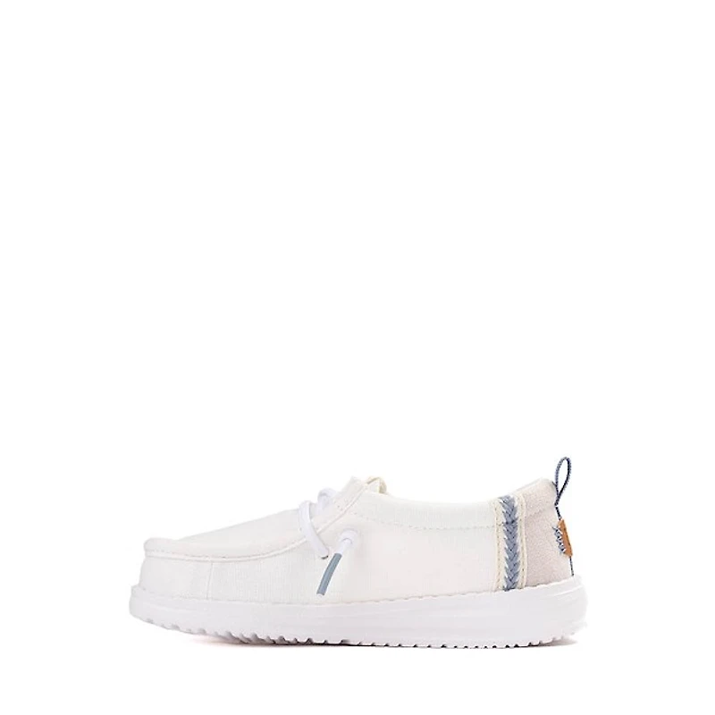 HEYDUDE Wally Summer Linen Casual Shoe - Baby / Toddler White Stone Grey
