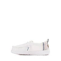 HEYDUDE Wally Summer Linen Casual Shoe - Baby / Toddler White Stone Grey