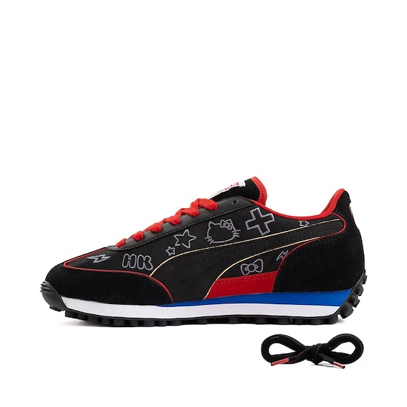 Womens PUMA x Hello Kitty® Easy Rider Athletic Shoe - Black / For All Time Red Mountain Blue