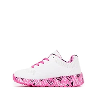 Skechers Street&trade x JGoldcrown: Uno Lite: Lovely Luv Sneaker - Little Kid / Big White Hot Pink