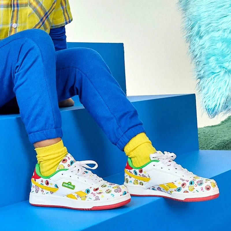 Reebok x Sesame Street Fun-All-Over Club C Revenge Athletic Shoe - Little Kid White / Multicolor
