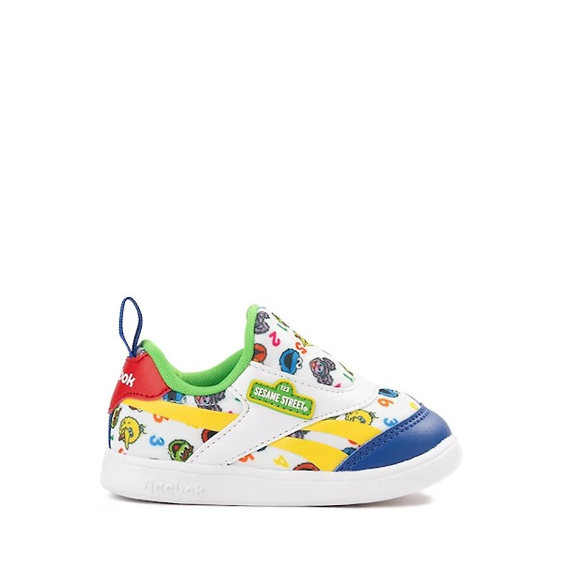 Reebok x Sesame Street Fun-All-Over Club C Revenge Slip-On Athletic Shoe - Baby / Toddler White Multicolor
