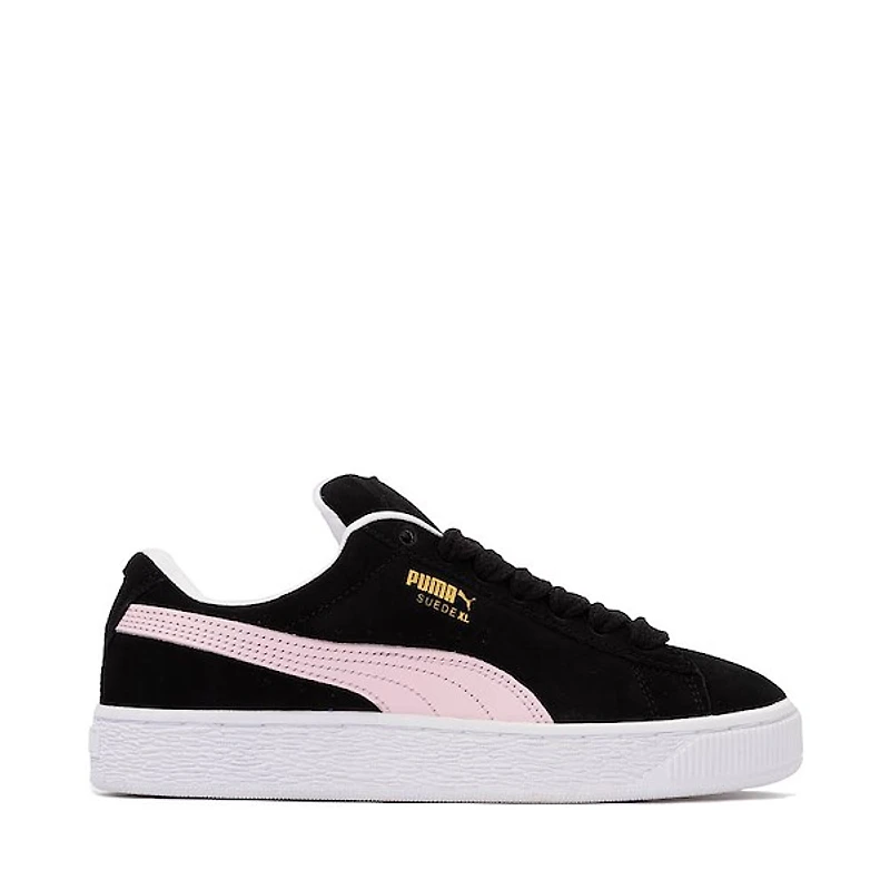 Womens PUMA Suede XL Athletic Shoe - Black / Whisp Of Pink White