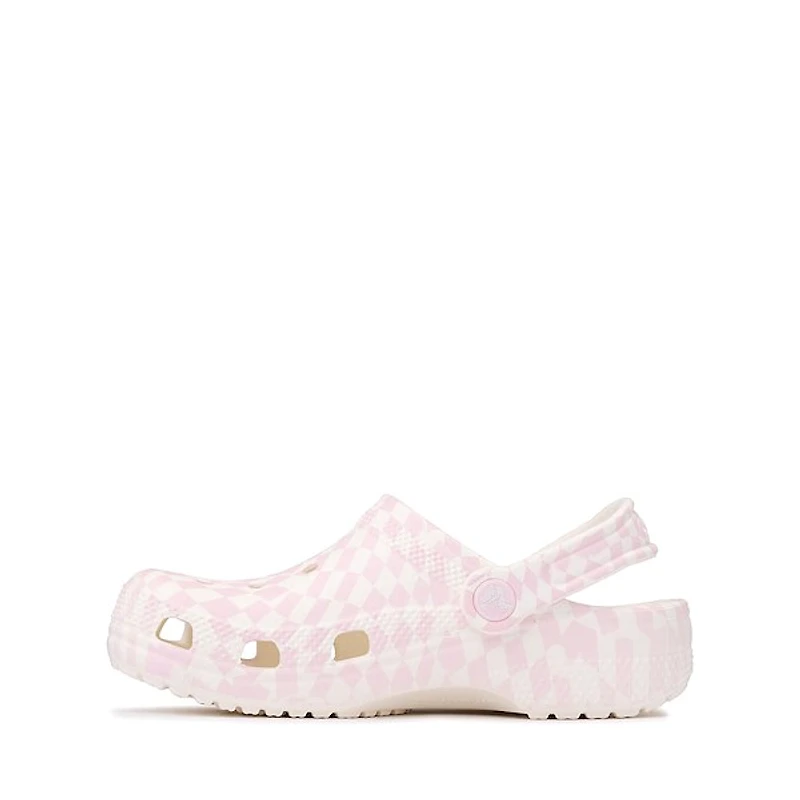 Crocs Classic Warped Checker Clog - Little Kid / Big Kid - White / Pink
