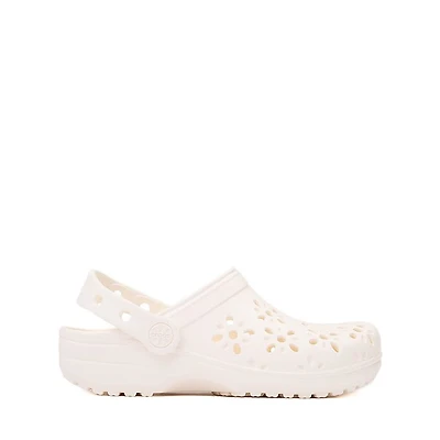 Crocs Classic Floral Cut-Out Clog - Little Kid / Big Chalk
