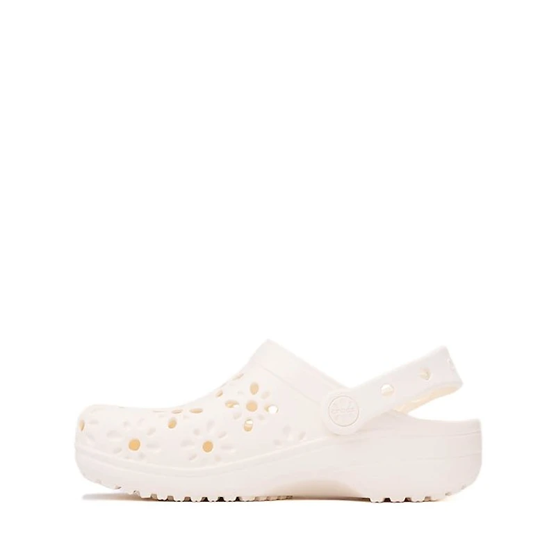 Crocs Classic Floral Cut-Out Clog - Little Kid / Big Chalk