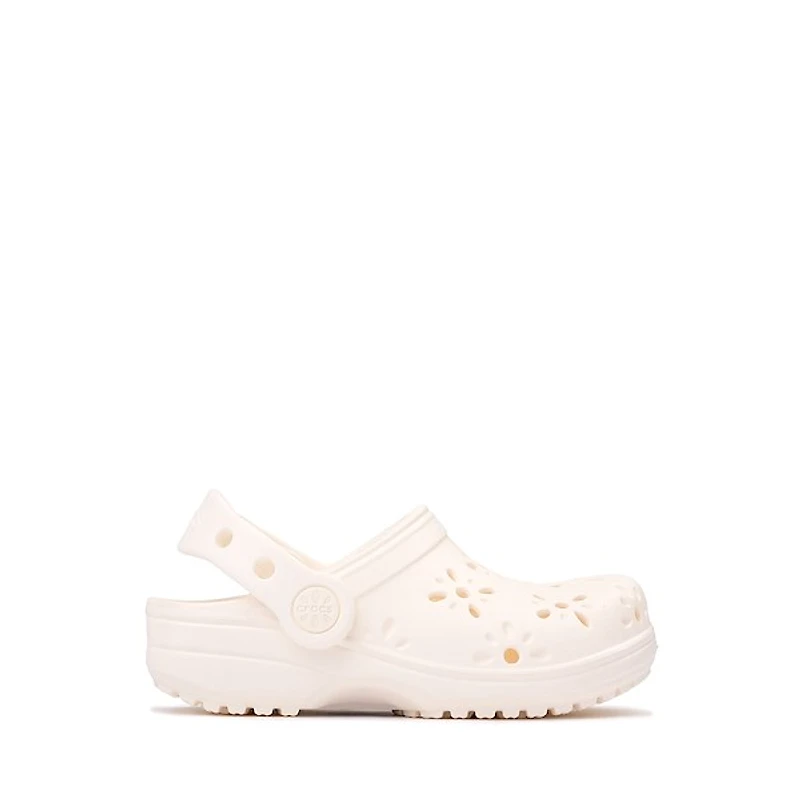 Crocs Classic Floral Cut-Out Clog - Baby / Toddler Chalk