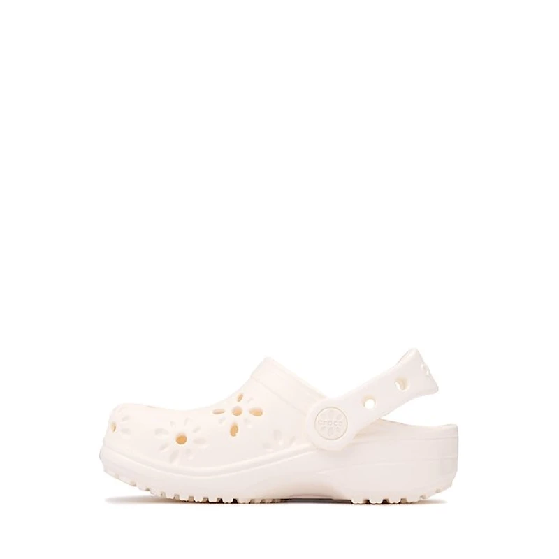 Crocs Classic Floral Cut-Out Clog - Baby / Toddler Chalk