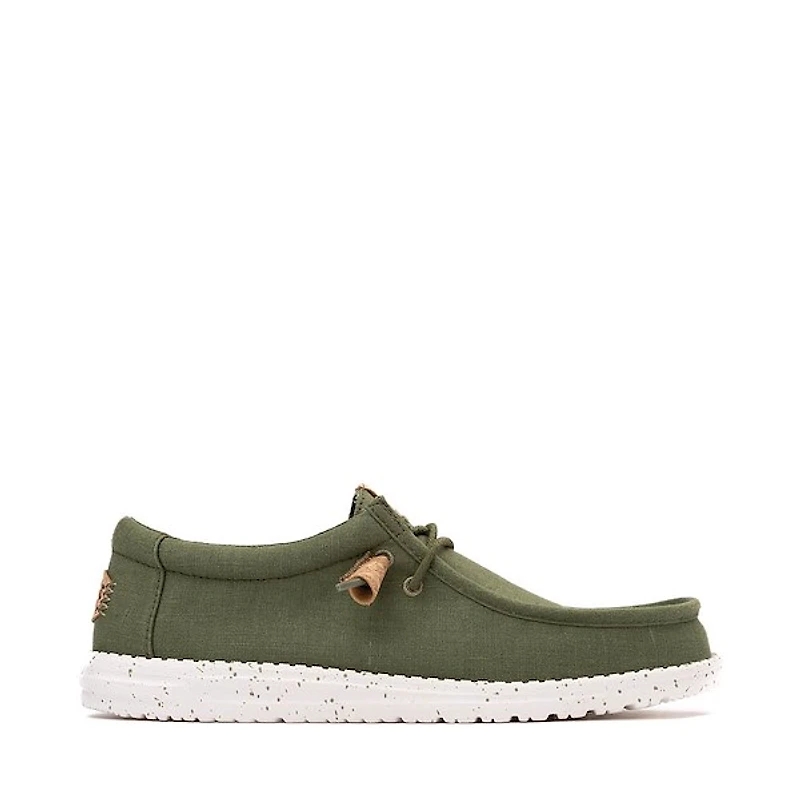 Mens HEYDUDE Wally Hemp Slip-On Casual Shoe - Army Green