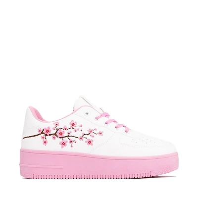 Womens KOI Footwear Morning Sakura Platform Trainer - White