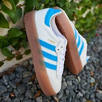 adidas Sambae Athletic Shoe - Big Kid White / Bright Blue Gold