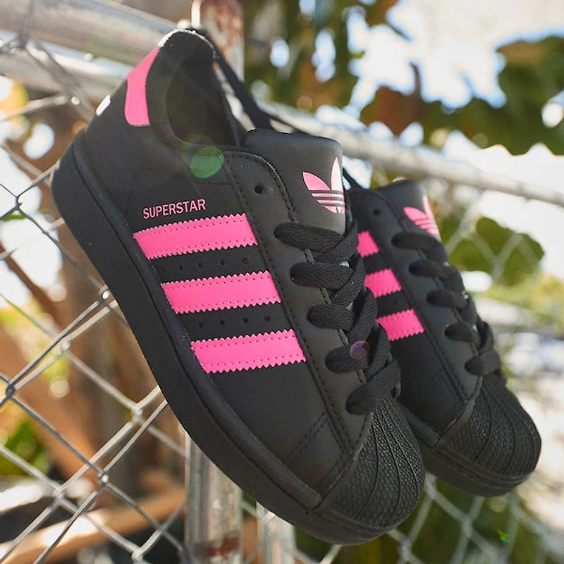 adidas Superstar II Athletic Shoe - Big Kid - Black / Lucid Pink
