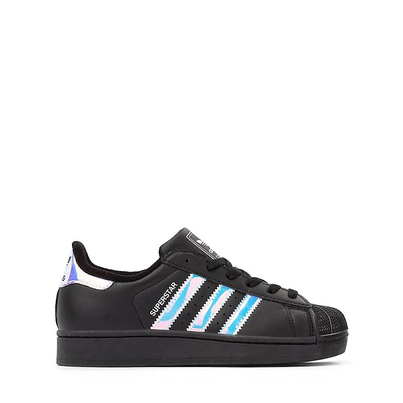 adidas Superstar II Athletic Shoe - Big Kid - Cloud Black / Halo Blue