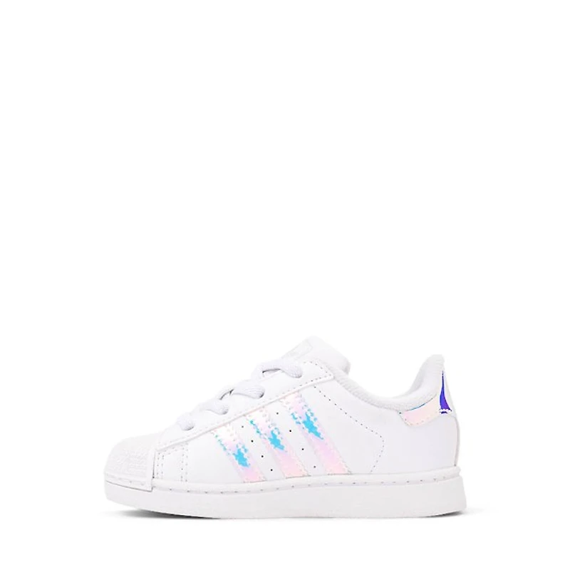 adidas Superstar II Comfort Closure Elastic Lace Athletic Shoe - Baby / Toddler White Halo Blue