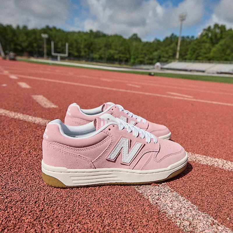 New Balance 480 Athletic Shoe - Little Kid White / Pink Taffy