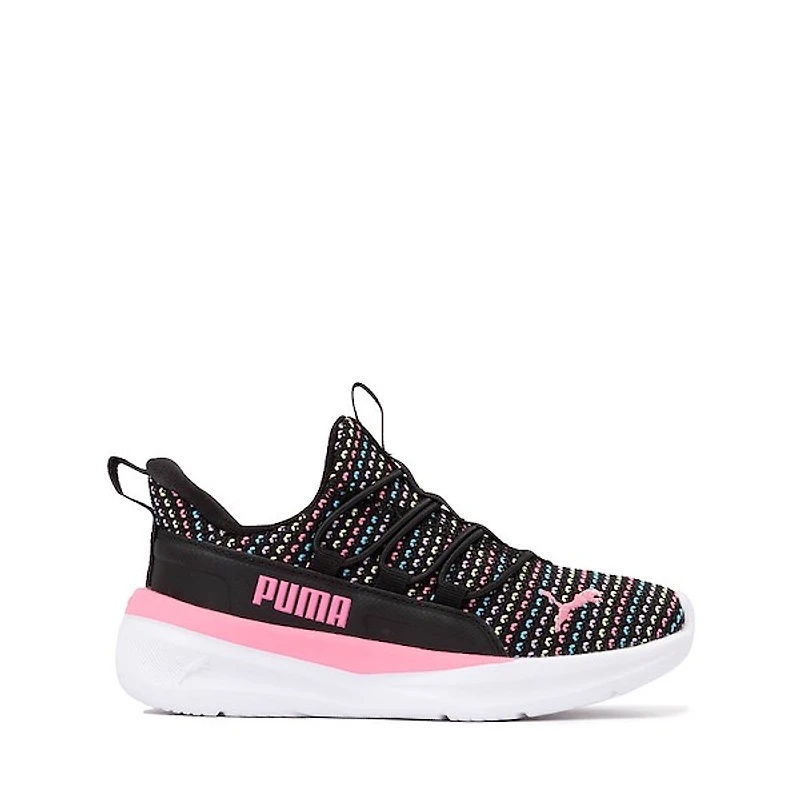 PUMA One4All 2.0 Multi Knit Slip-On Athletic Shoe - Little Kid Black / Fast Pink