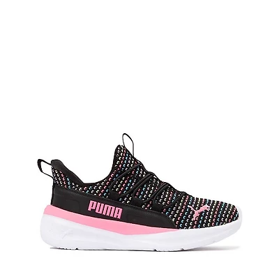 PUMA One4All 2.0 Multi Knit Slip-On Athletic Shoe - Little Kid Black / Fast Pink