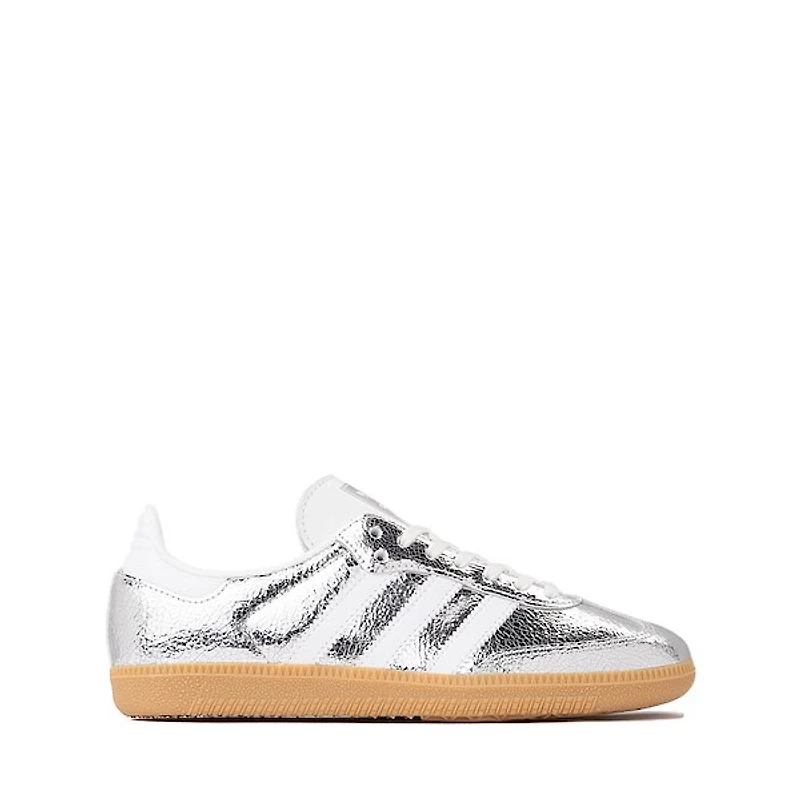 adidas Samba OG Athletic Shoe - Big Kid Silver Metallic / Cloud White Core