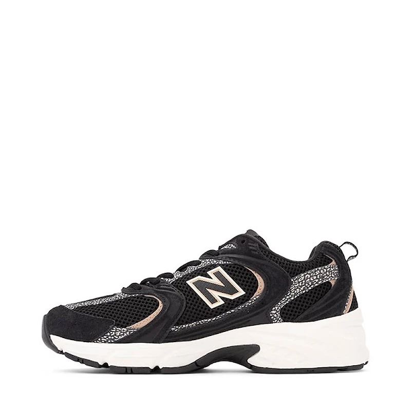 New Balance 530 Athletic Shoe - Black / Flat Taupe Leopard