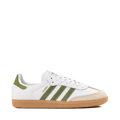Womens adidas Samba OG Athletic Shoe - White / Tech Olive Gum
