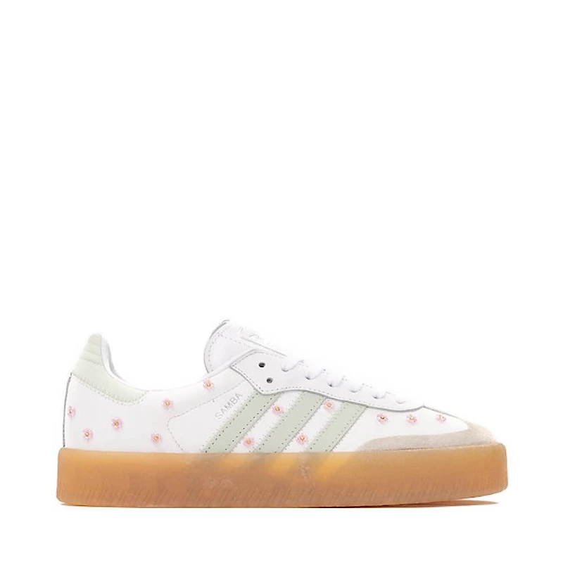 Womens adidas Sambae Athletic Shoe - White / Linen Green Gum