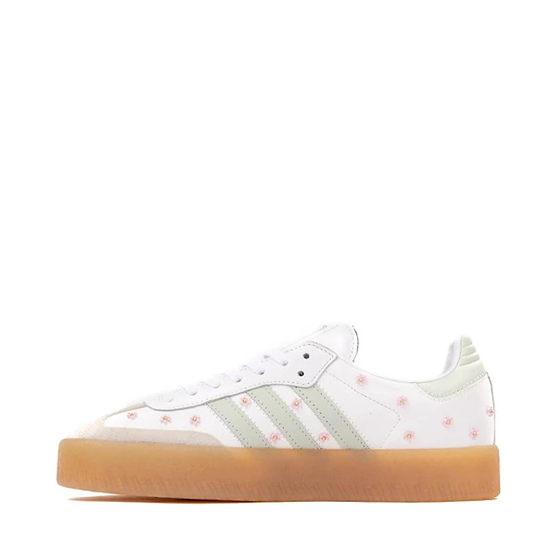 Womens adidas Sambae Athletic Shoe - White / Linen Green Gum