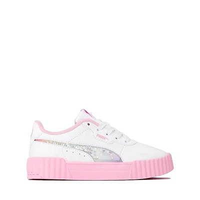 PUMA Carina 3.0 Butterfly Glitter Athletic Shoe - Little Kid / Big White Pink