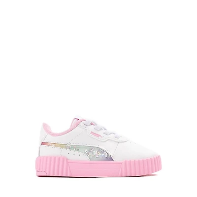 PUMA Carina 3.0 Butterfly Glitter Athletic Shoe - Baby / Toddler White Pink